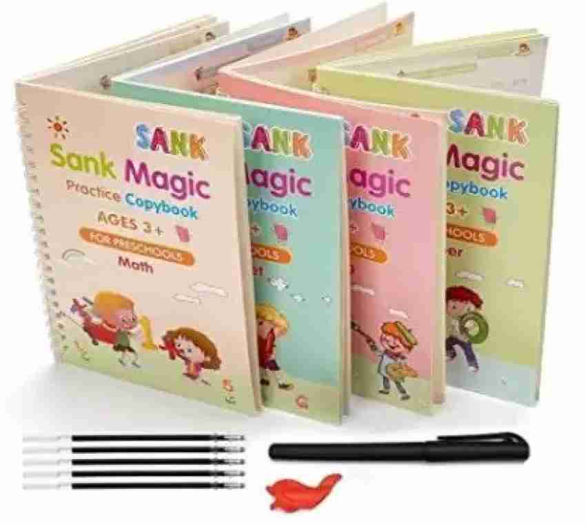 4pcs/set English Calligraphy Practice Workbook With Grooved Pen