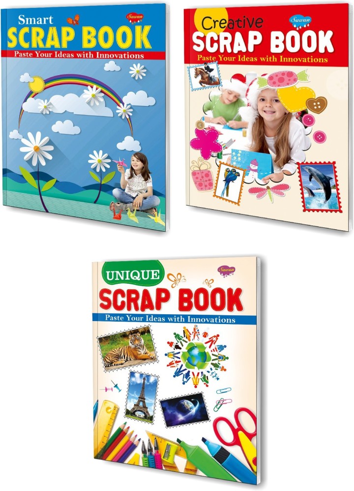 Set Of 3 Scrap Activity Books, Smart Scrap Book, Unique Scrap Book And  Creative Scrap Book: Buy Set Of 3 Scrap Activity Books, Smart Scrap Book,  Unique Scrap Book And Creative Scrap