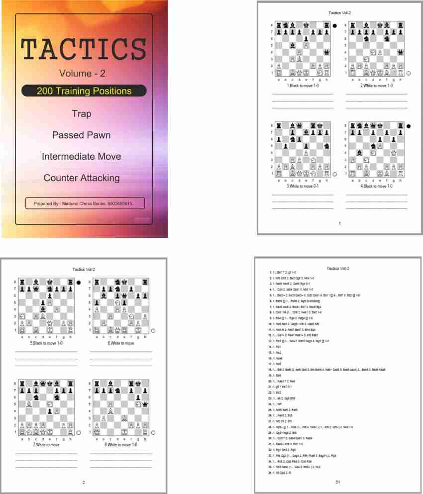 Chess Tactics Volume 1, 2, 3 & Mate In 5 Moves - Double Attack, Pin, Fork  Etc - 12 Topics And 600 Puzzles To Practice And Mate In 5 228 Puzzles With