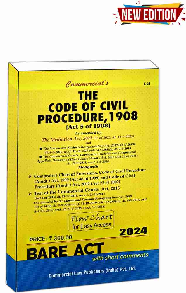The Code Of Civil Procedure, 1908 Edition 2024: Buy The Code Of Civil  Procedure, 1908 Edition 2024 by COMMERCIAL LAW PUBLISHER at Low Price in  India