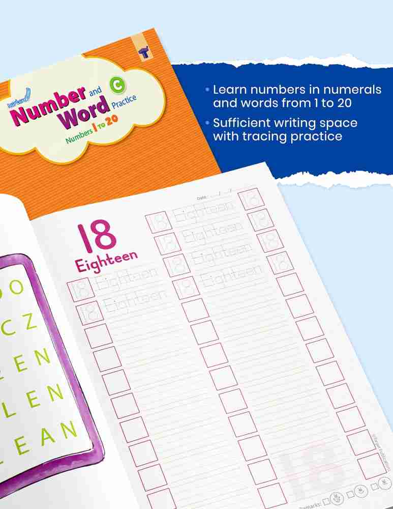 Writing Practice Books for Kids Learn & Practice Numbers 1-20 ABC Capital  Small