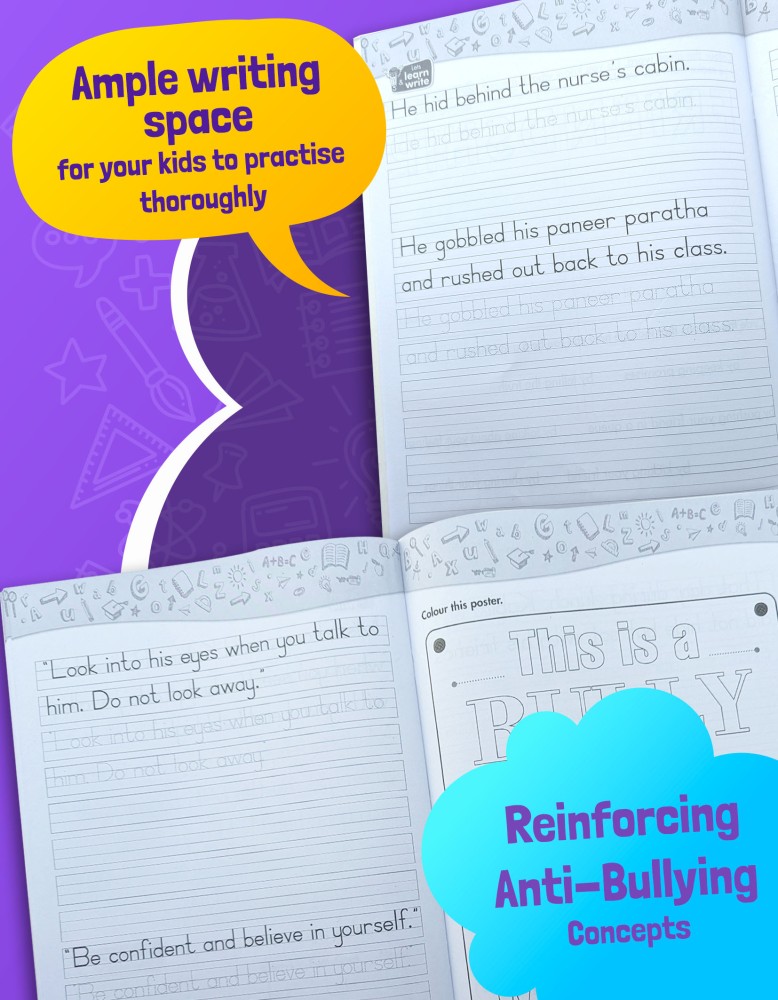 English Handwriting Practice, Normal Font, English Writing Book 3 - Don't  Bear The Bully Story Writing For Kids, Develop Social Awareness Skills In  Children