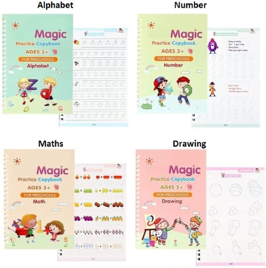 Magic Reusable Practice Copybook for Kids,Magic Reusable Practice Copybook,Practice Copybook for Age 3-5 Calligraphy Simple Hand Lettering (Exercise B