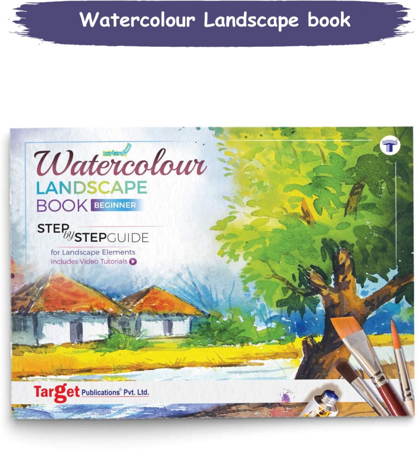 Landscape Painting Book With Step By Step Guide To Practice Landscape Watercolor  Painting, Learn To Paint Stone, Grass, Water And Tree Paintings