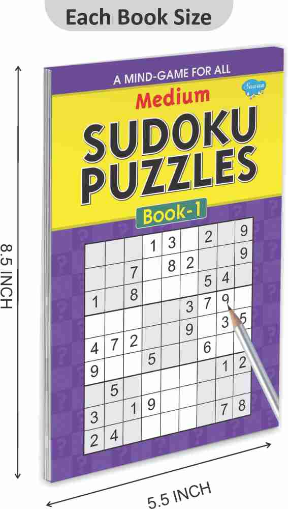 1000 Easy to Hard Sudoku Puzzles: Pretty Pocket-Size Sudoku Puzzle Book for  Adults - Easy to Hard Sudoku Puzzles with Solutions (Brain Games Book)  (Paperback) 