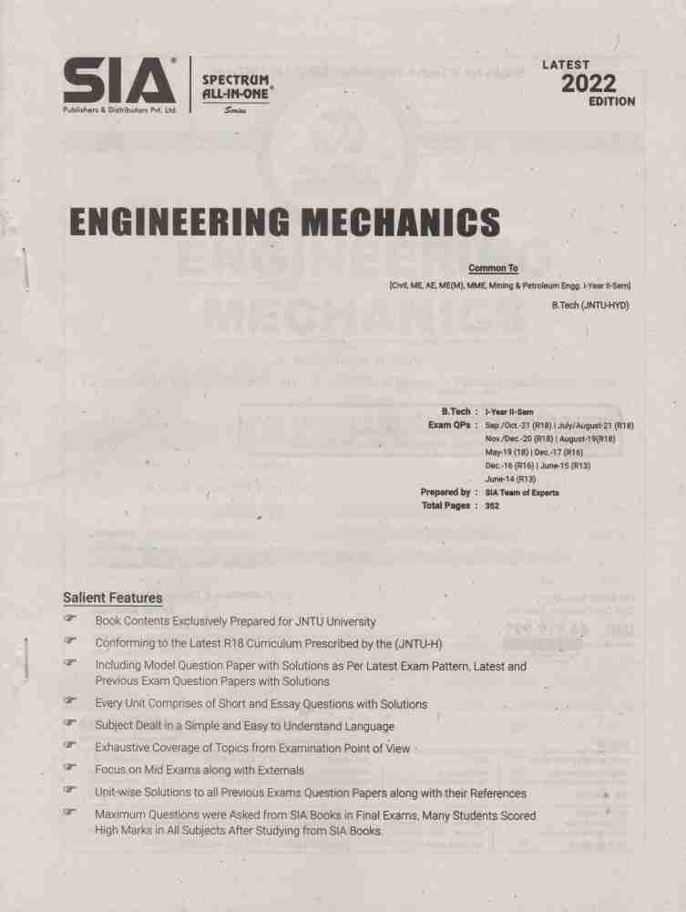 Engineering Mechsnics B.Tech I Year II Sem JNTU Hyderabad Common