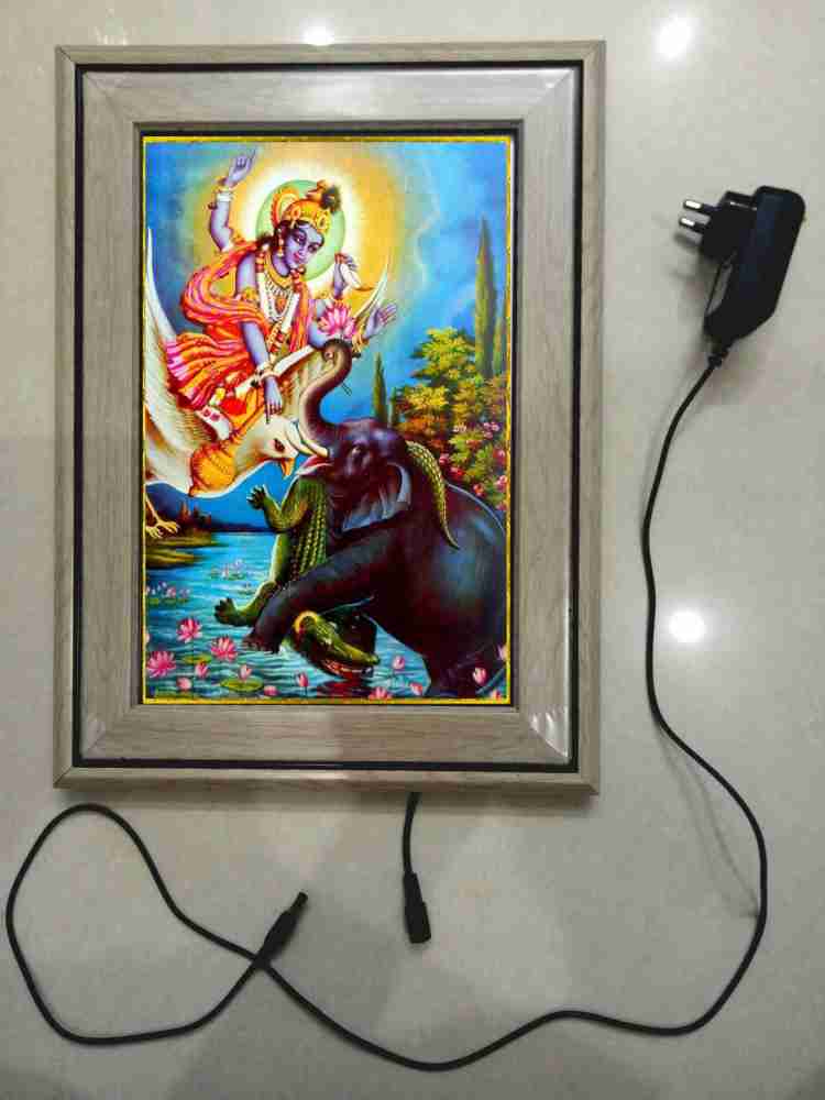 anshul internet point VISHNU WITH ELEPHENT FRAME 15.5 inch LED PHOTO FRAME anshul internet point Flipkart