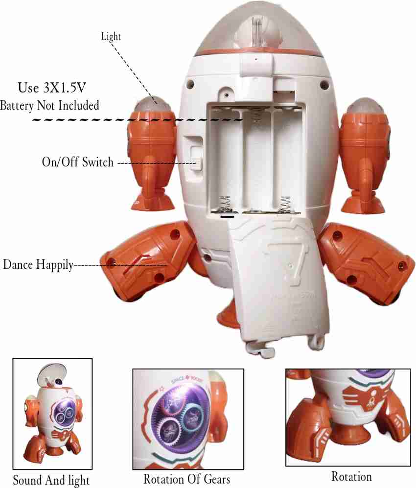 WOW toys Dancing Space Rocket with Lights Music Toy for Kids