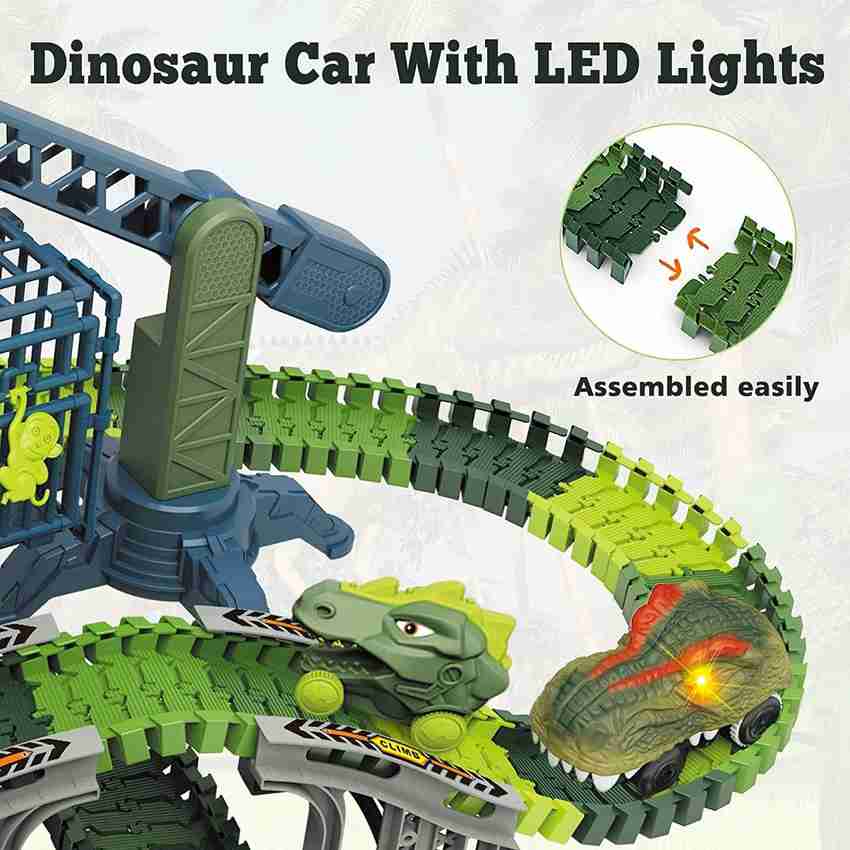 Car track with dinosaur 2025