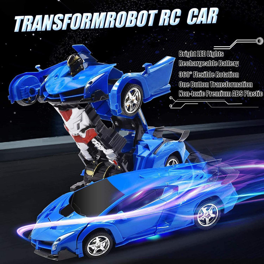 Gesture sensing remote control robot one button transformation car toy shop