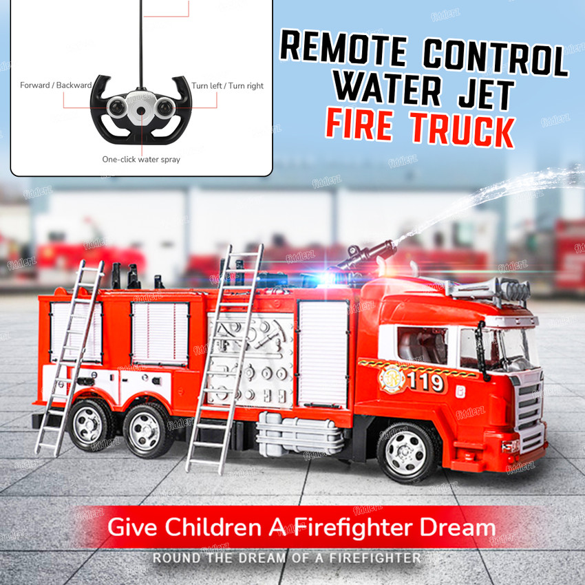 Remote control fire store truck that sprays water