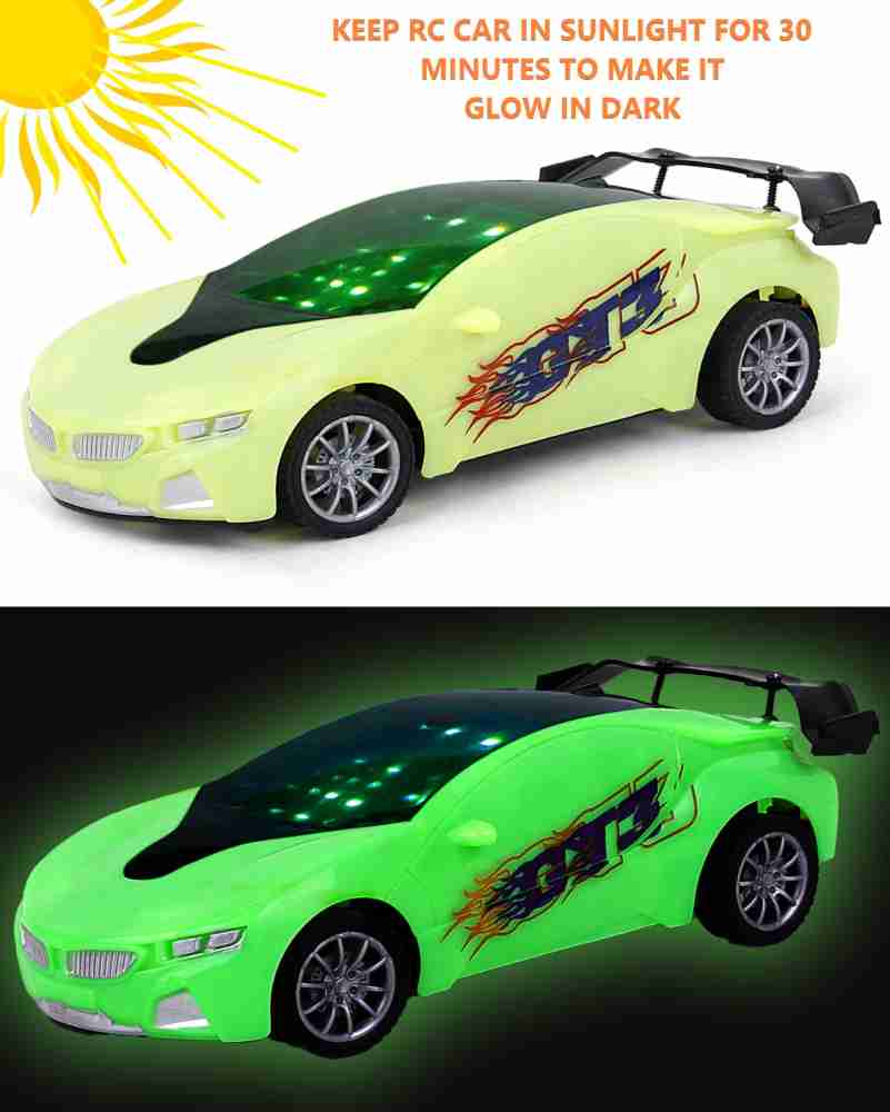 CADDLE TOES Glow In Dark Car Remote Control 3D Car with LED Lights Chargeable Glow In Dark Car Remote Control 3D Car with LED Lights Chargeable Buy Glow In