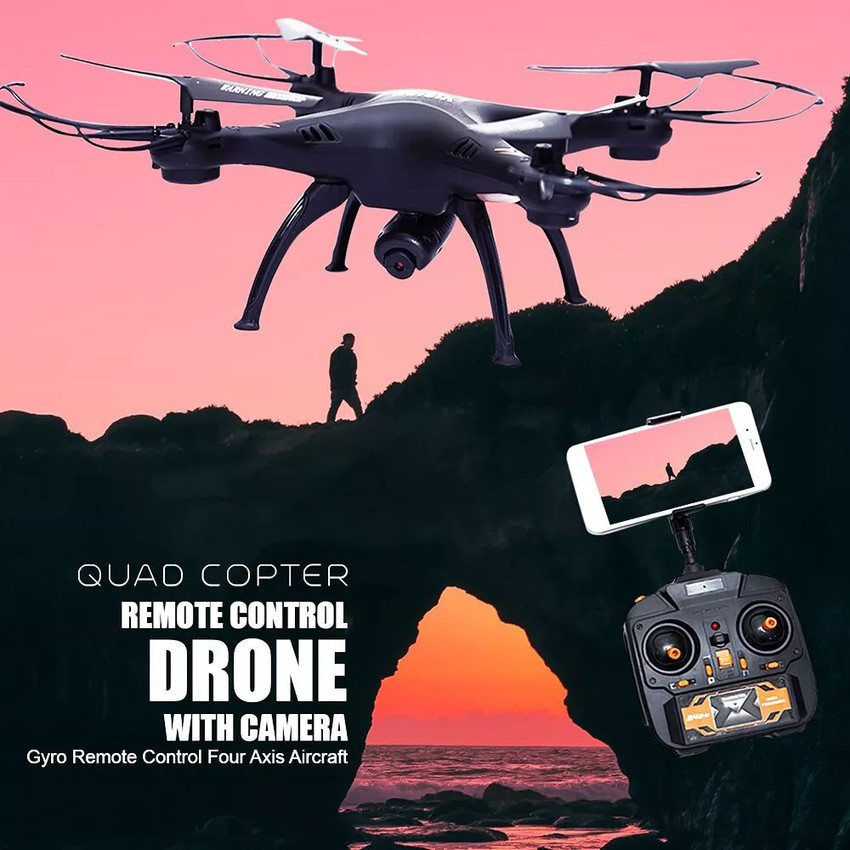 Vision Drone With Wifi Camera Rc App Control In BLACK Color