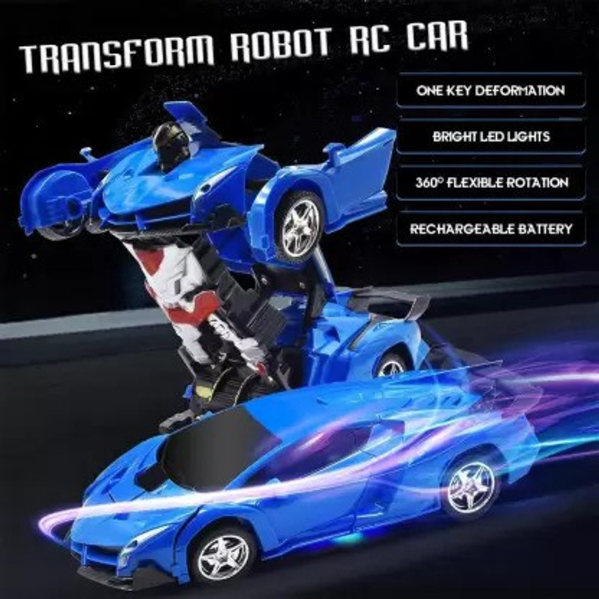 Remote control transformer toy car with lights discount