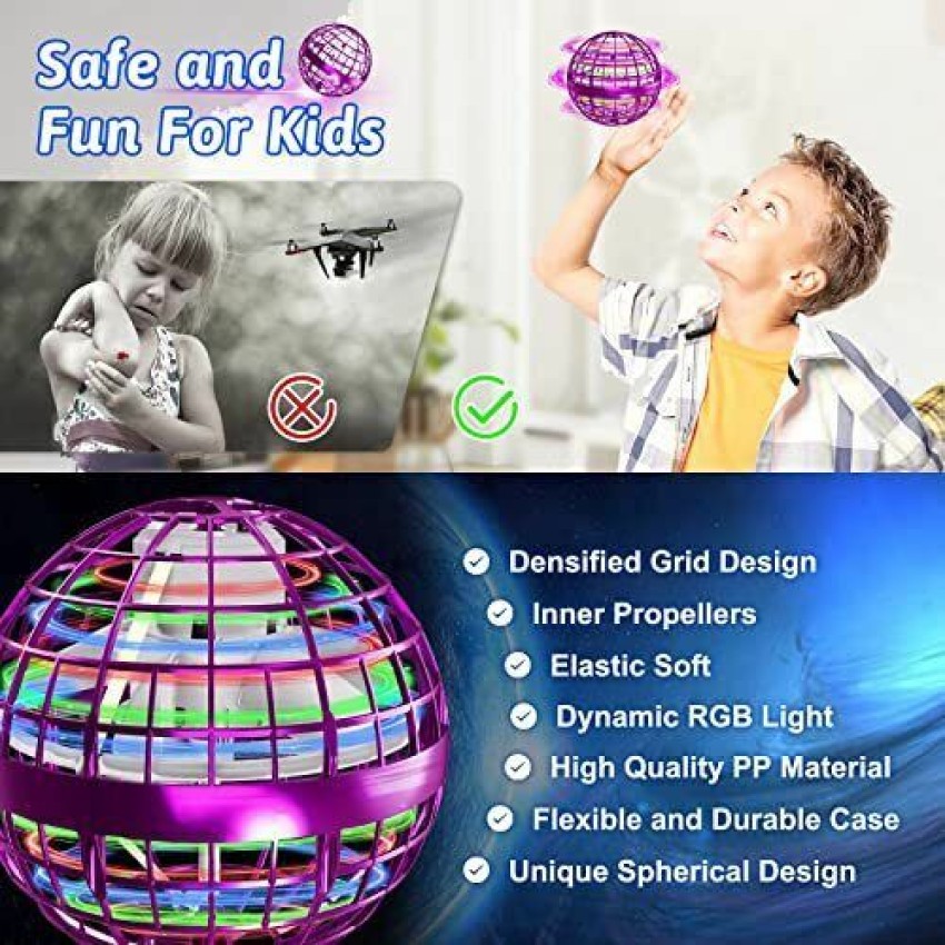 Flying Ball Spinner Toy Hand Control Drone Helicopter 360° Rotating Mini  UFO with Light Kids Gifts Game Children Sports Ball