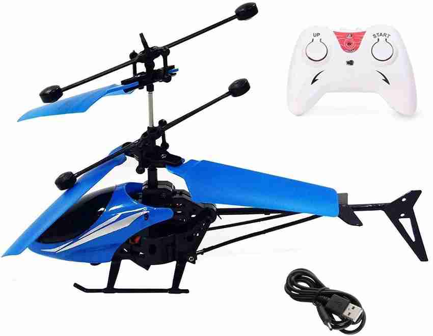 Blue remote top control helicopter