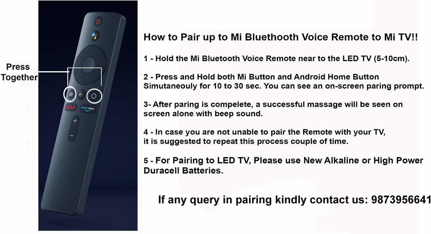 Audus Remote Control for Smart HD TV with Voice Function Google