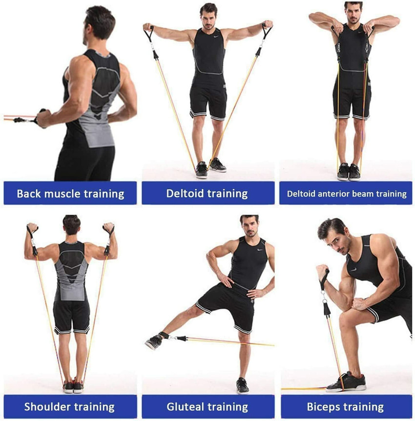 Fitnesstricks 11 Piece Gym Power Resistance Band Set for Gym Workout Resistance Tube Buy Fitnesstricks 11 Piece Gym Power Resistance Band Set for Gym Workout Resistance Tube Online at Best Prices