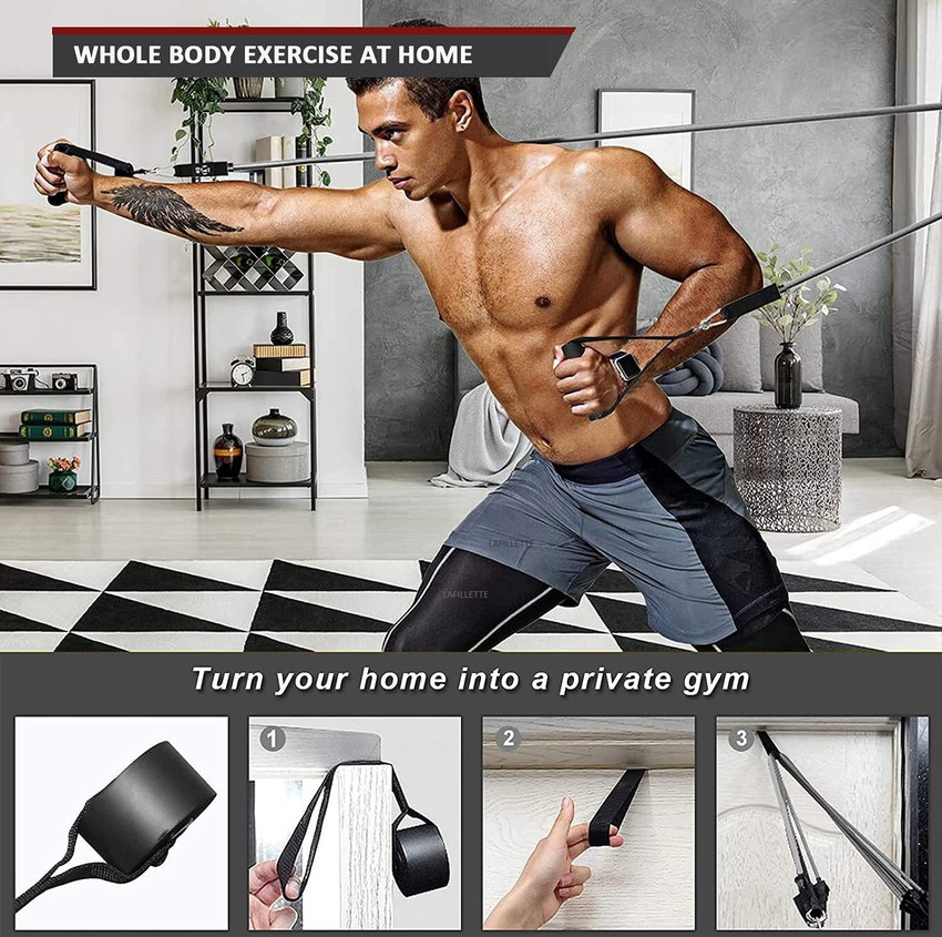 LAFILLETTE Resistance Set 5 Exercise Bands With Handles Door Anchor Fitness Resistance Tube Buy LAFILLETTE Resistance Set 5 Exercise Bands With Handles Door Anchor Fitness Resistance Tube Online at Be...