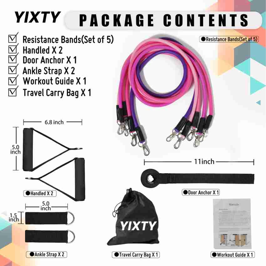 YIXTY Resistance Bands Set for Exercise, Stretching, and Workout Toning  Tube Resistance Tube - Buy YIXTY Resistance Bands Set for Exercise,  Stretching, and Workout Toning Tube Resistance Tube Online at Best Prices