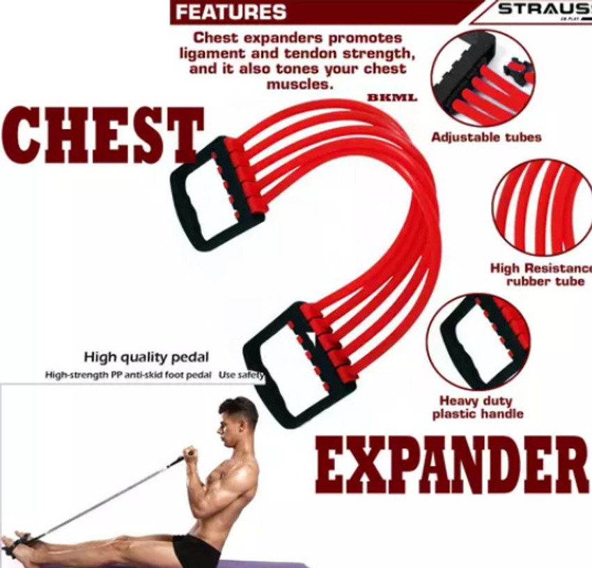BOLDHIGH Adjustable Chest Expander for Fitness Workout with 5 Soft