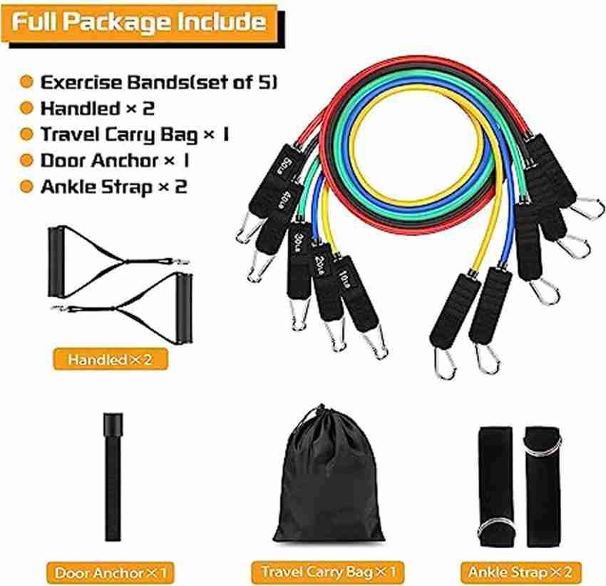 K Sports 11 Pcs Resistance Bands Set pack of 2 Resistance Tube Buy K Sports 11 Pcs Resistance Bands Set pack of 2 Resistance Tube Online at Best Prices in India Fitness Flipkart