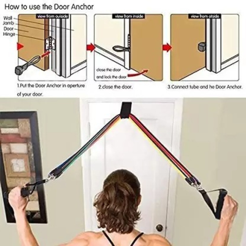 Door hinge store resistance band