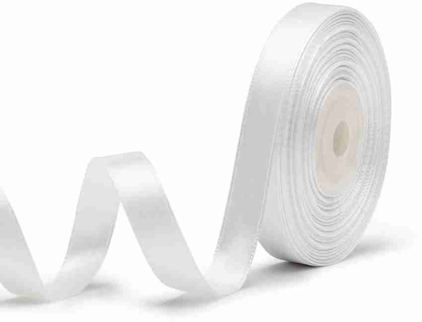 Uniqon (1.2cm X 18 Mtr) White Satin Ribbon for Party Decoration Craft &  Gift Wrapping White Satin Ribbon Price in India - Buy Uniqon (1.2cm X 18  Mtr) White Satin Ribbon for
