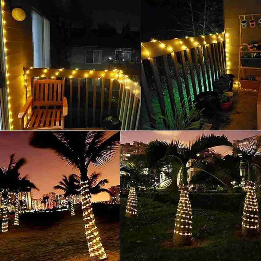 65FT Solar Rope Lights Waterproof Tube Light Remote Control for Garden  Fence 