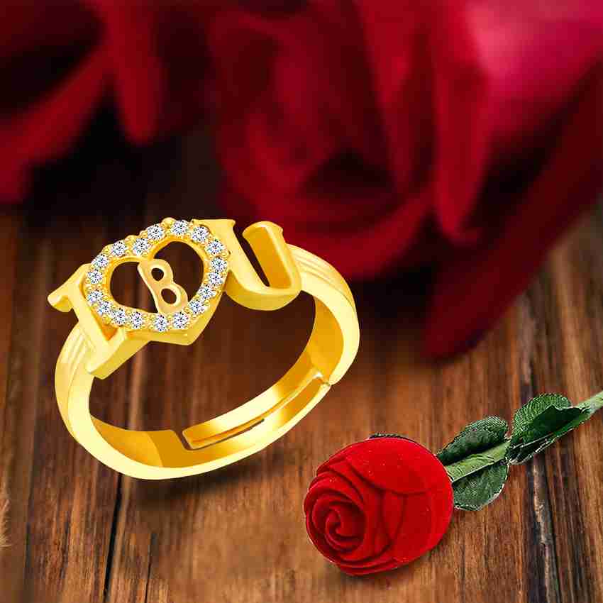 MEENAZ i love you ring girls women girlfriend b name letter