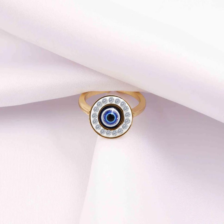EFFY Collection EFFY® Men's Multi-Gemstone & Diamond (1/10 ct. t.w.) Evil  Eye Ring in Sterling Silver & 14k Gold - Macy's