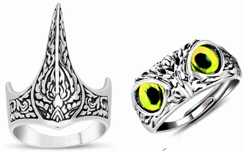 Sunshine Creations Owl Ring Yellow Ertugrul Biker Ring For Men Women Alloy Stainless Steel Silver Plated Ring Set Price in India Buy Sunshine Creations Owl Ring Yellow Ertugrul