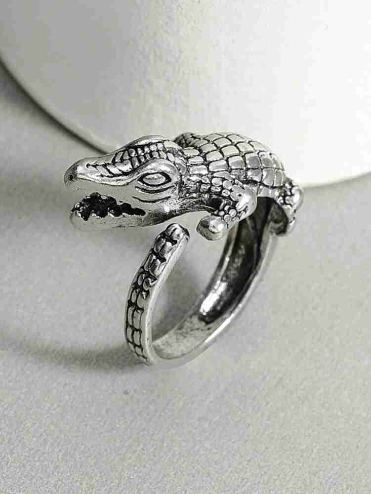 Sunshine Creations Trending & Stylish Crocodile (Adjustable) Ring For  Bikers Riders Men Women Stainless Steel Silver Plated Ring Price in India -  Buy Sunshine Creations Trending & Stylish Crocodile (Adjustable) Ring For