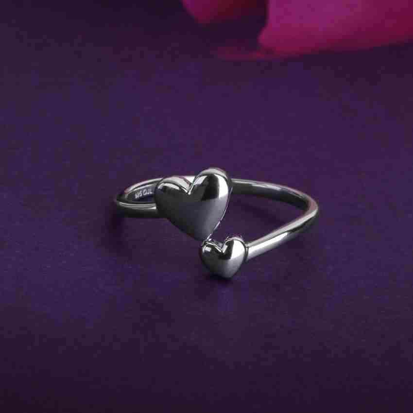 Heart shape silver store ring