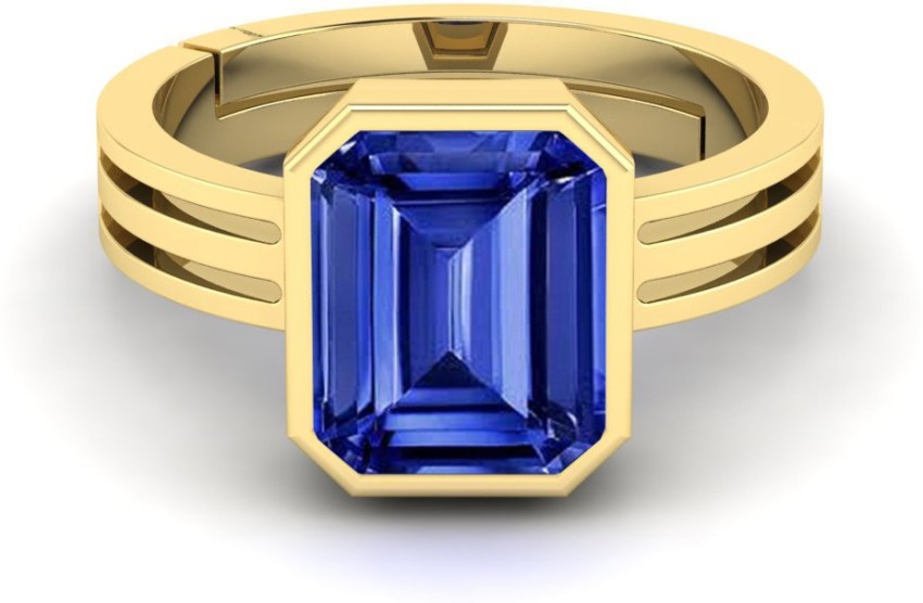 Blue sapphire clearance in panchdhatu ring