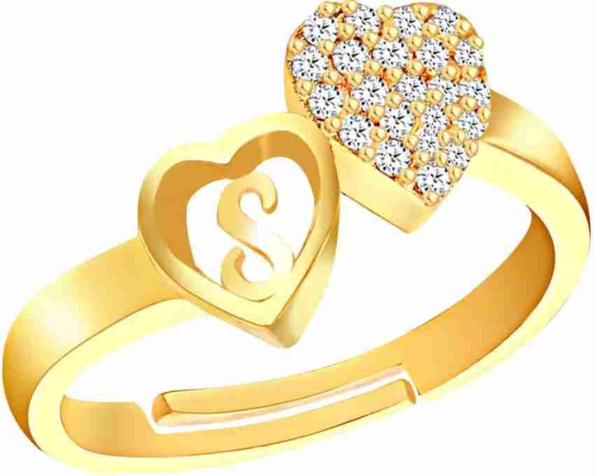 Jewel WORLD S name letter alphabet Stylish Gold plated ring for