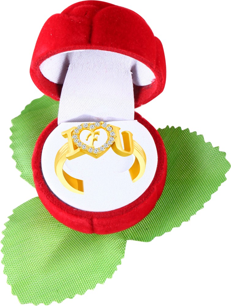 18K Rose Gold Plated Adjustable Monogram Ring