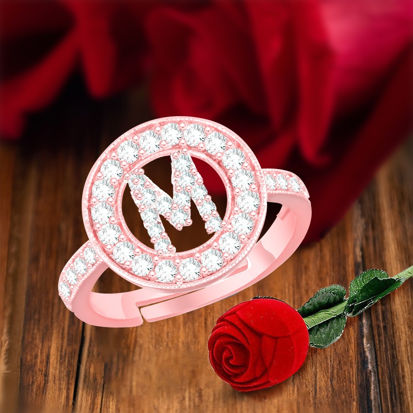 Letter m store gold ring