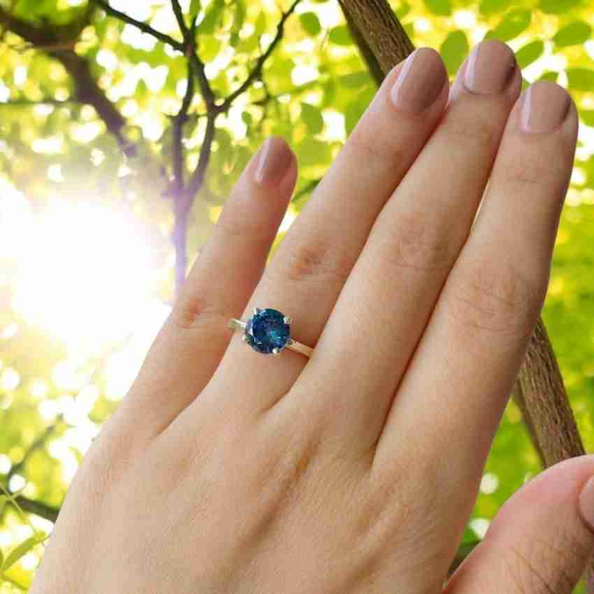 Chopra Gems Blue Sapphire Ring with Natural Neelam Stone Lab Certified Astrological Stone Brass Ring Price in India Buy Chopra Gems Blue Sapphire Ring with Natural Neelam Stone Lab Certified