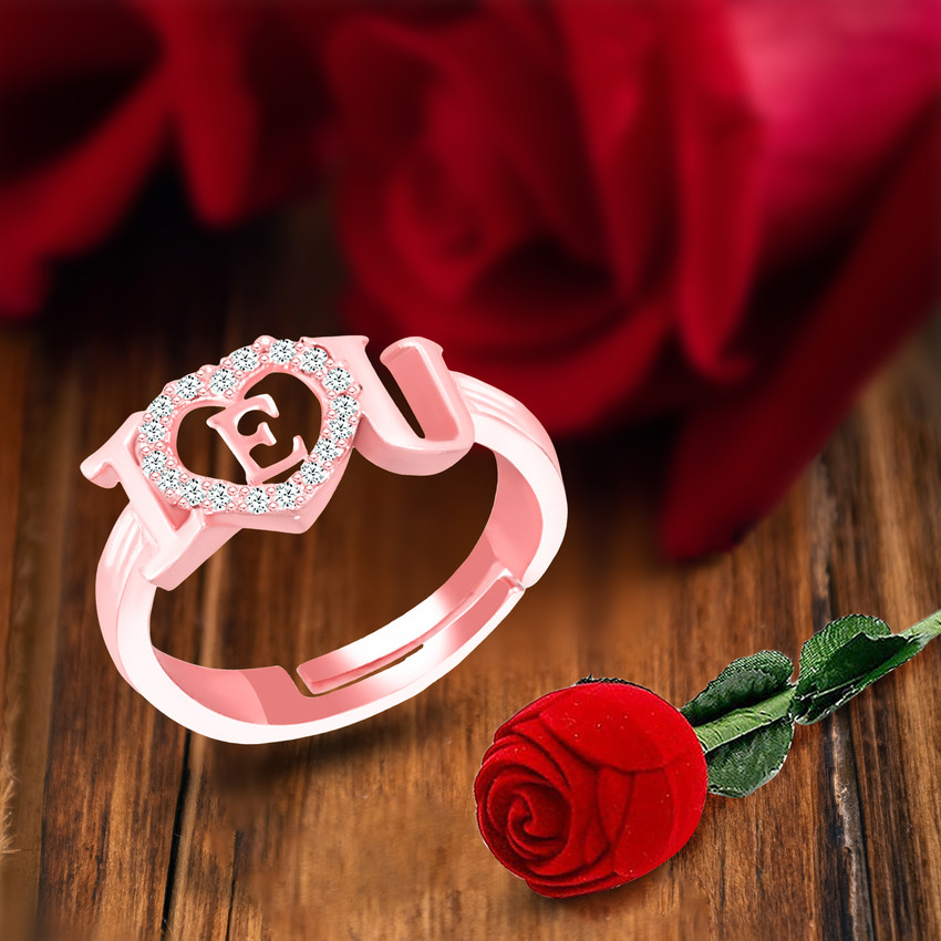 Couple engagement rings with alphabets on sale