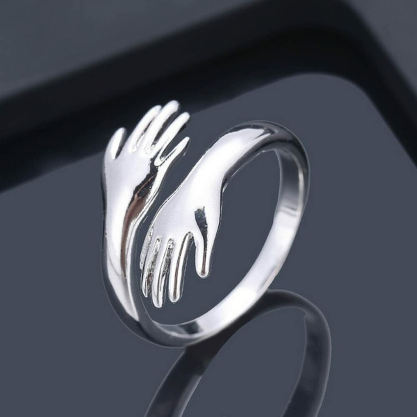 New Embrace You with Both Hands 925 Sterling Silver Adjustable Promise Ring