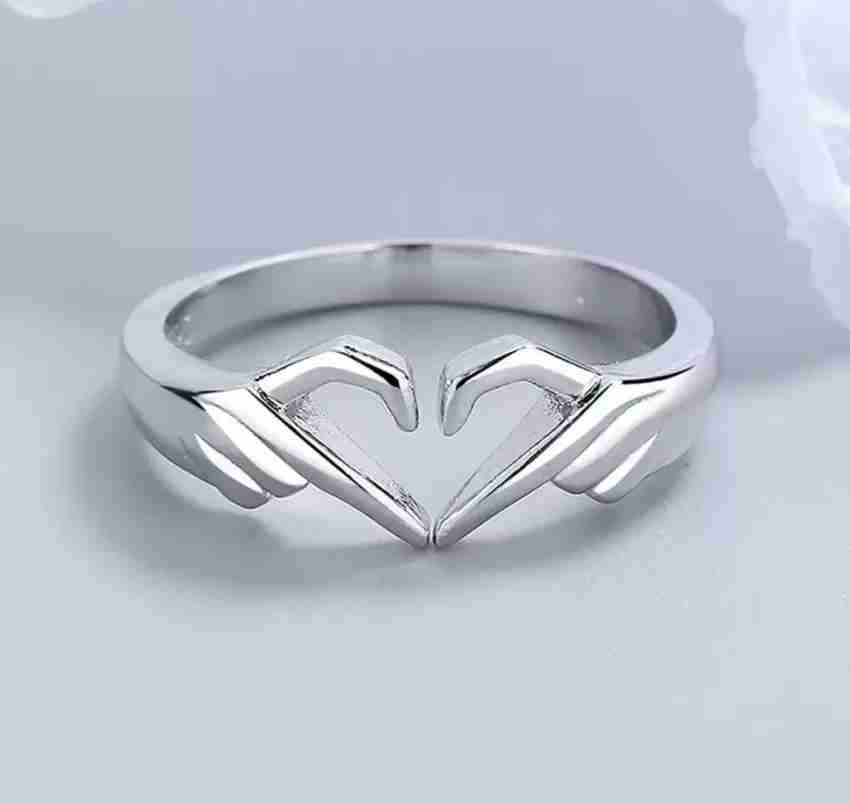 Shopping Dust Silver Geometric Palm Love Gesture Couple Hands Than