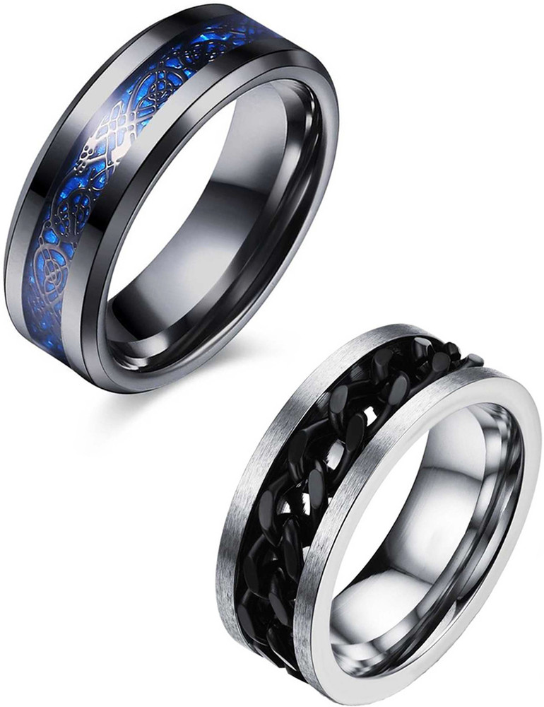 Miami Fancy Party wear Stylish rings for men combo gents boys lover Alloy Metal Tungsten Stainless Steel Silver Steel Rhodium Titanium Silver Plated Ring Price in India Buy Miami Fancy Party
