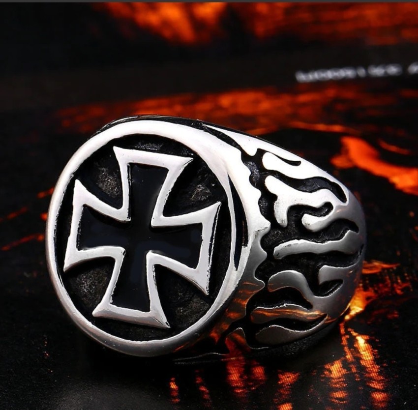 Nightrider renaissance store cross mens ring