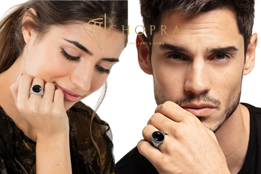 Chopra Gems Jewellery Certified Black Sulemani Hakik Stone Ring For Women and Men Brass Gold Plated Ring Price in India Buy Chopra Gems Jewellery Certified Black Sulemani Hakik Stone