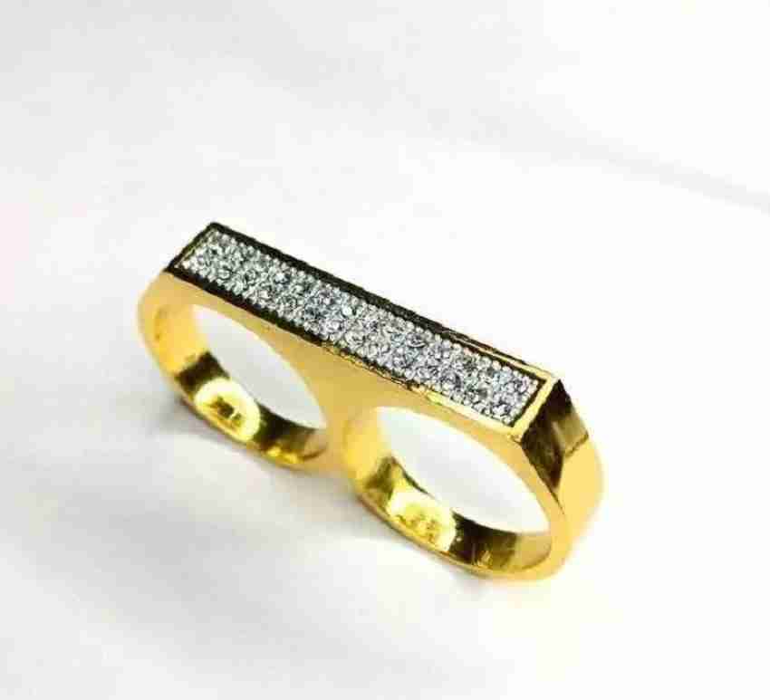 Two finger shop ring mens gold