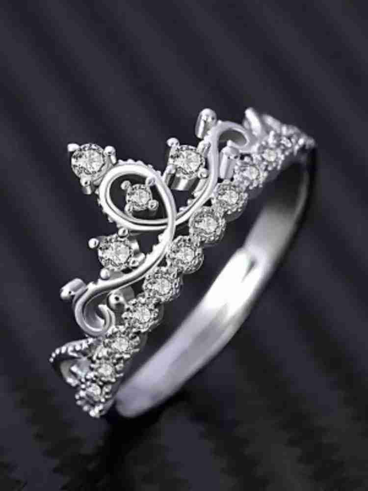 Platinum top crown ring