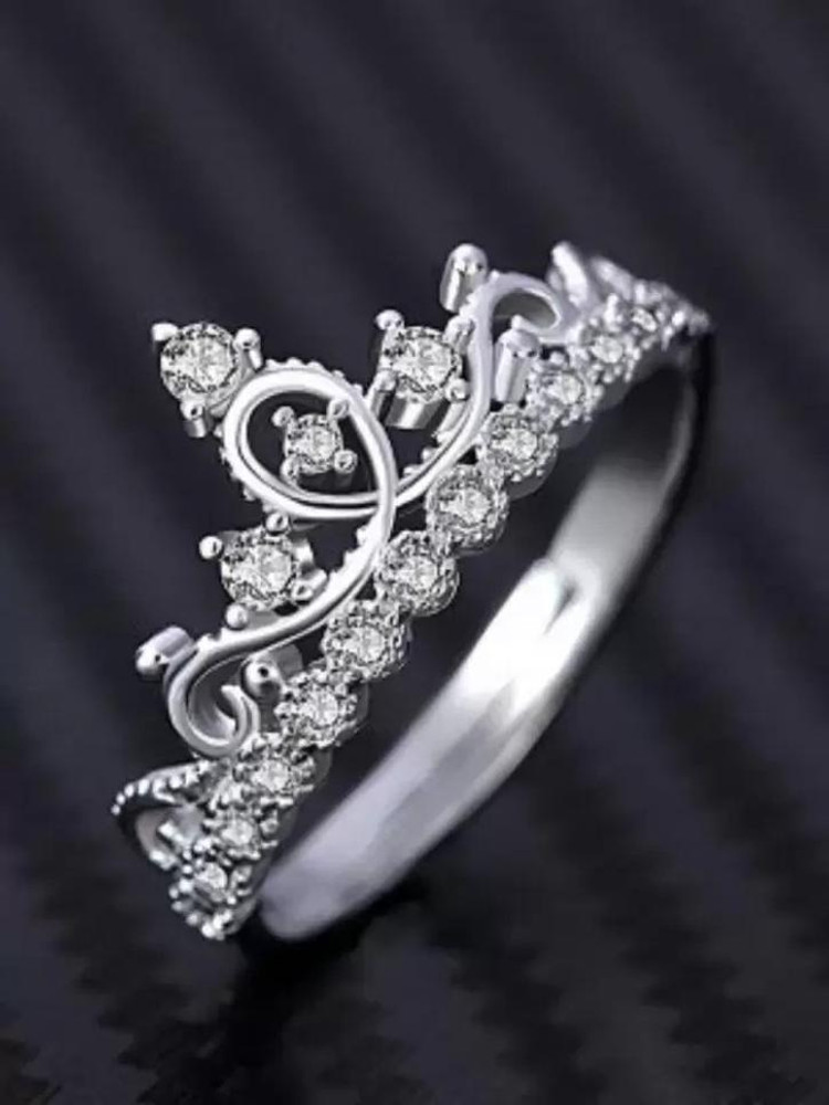 Shopping Dust Beautiful Crown Silver Ring For Girl And Women Alloy