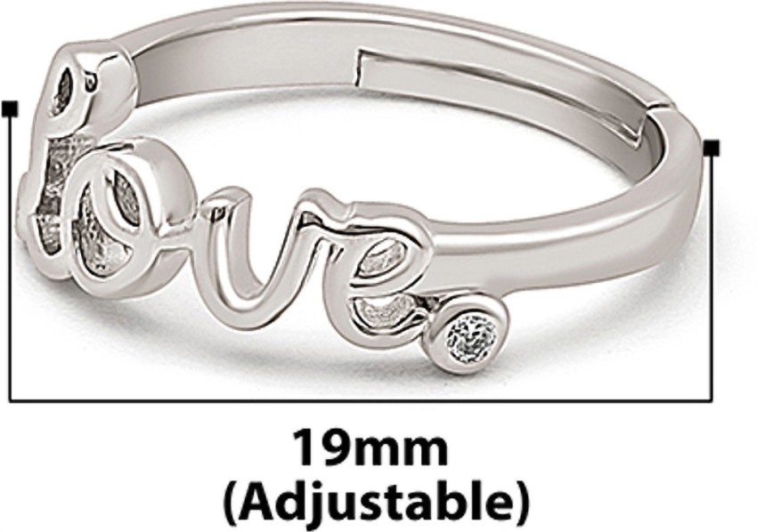 Silver Single Heart Adjustable Ring - Buy Now From Silberry