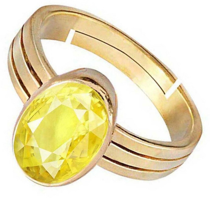 Ring 5 Stones Stainless Steel, Yellow Stone Ring Size 10